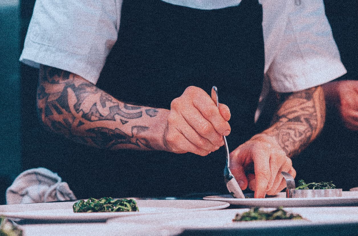 Chef in restaurant kitchen